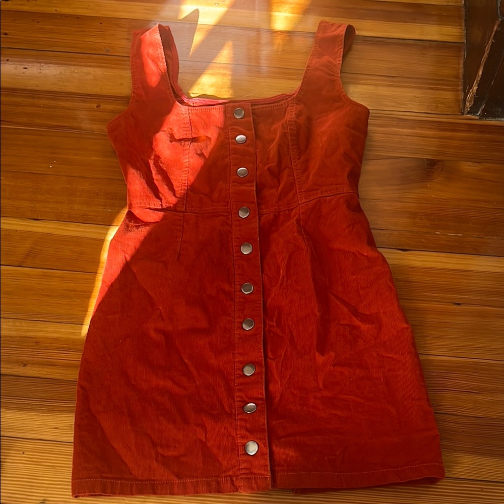 UO Button Front Corduroy Dress